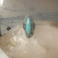 Long Turquoise ring Art Deco Peace size 6.5 sterling silver women girls