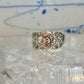 Black Hills Gold ring Rose band Valentine size 7.75 sterling silver women 12K over sterling