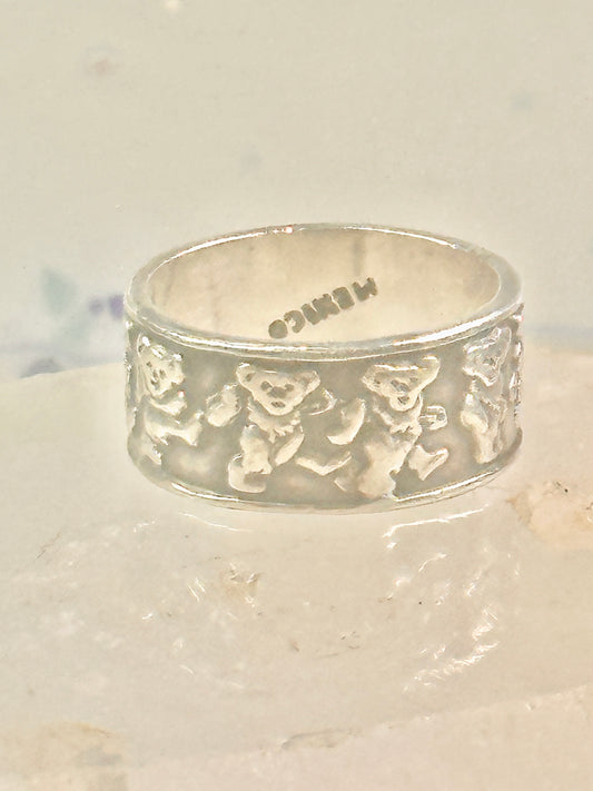 Marching Bears ring Bear band size 7.75 Mexico sterling silver men women