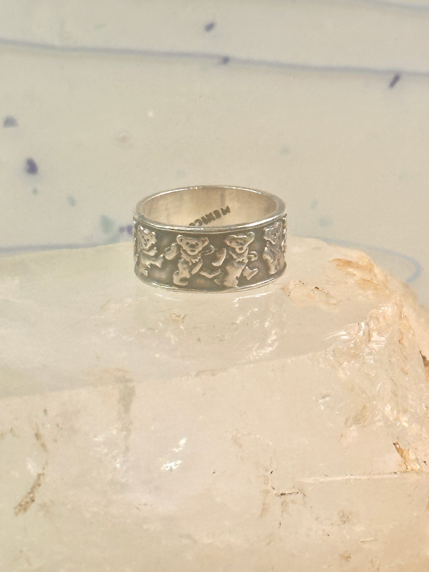 Marching Bears ring Bear band size 7.75 Mexico sterling silver men women