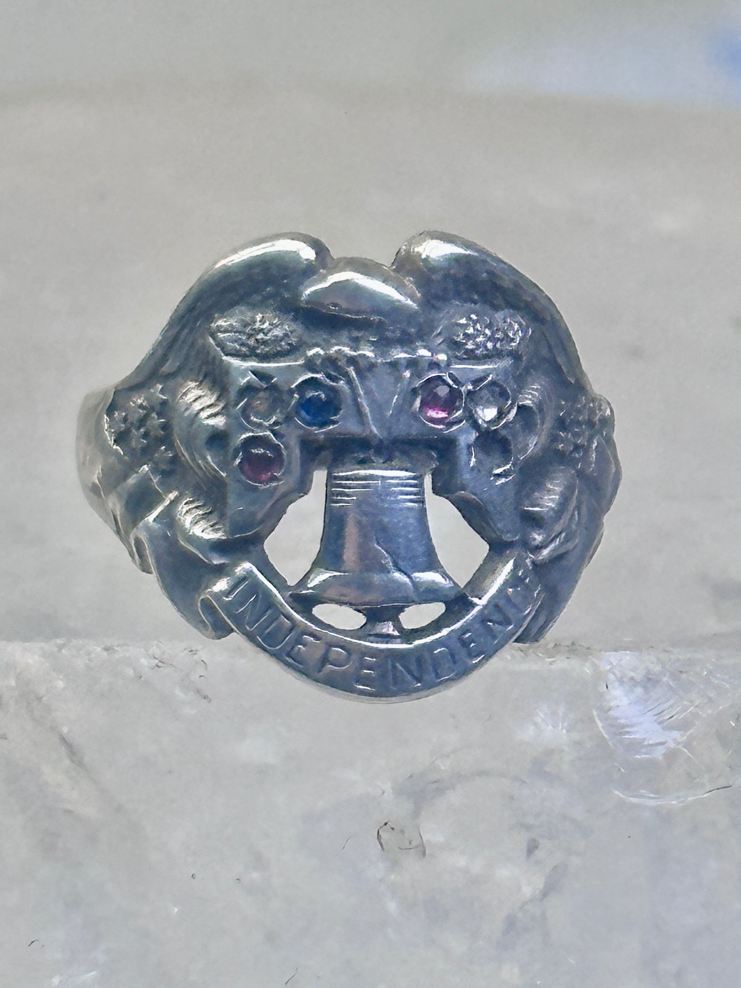 Eagle ring Liberty Bell Independence size 2.5 pinky Sterling silver women AS IS