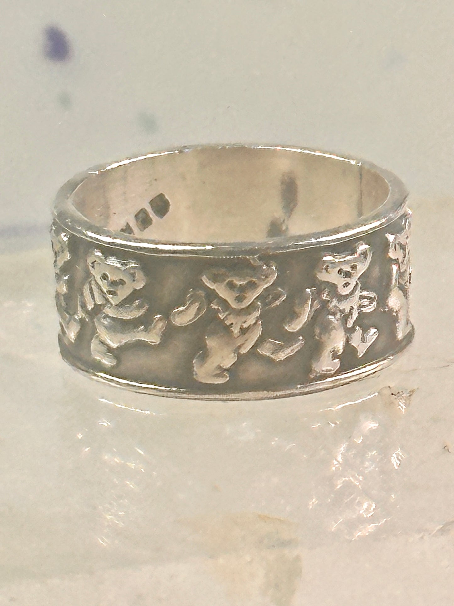 Marching Bears ring Bear band size 7.75 Mexico sterling silver men women