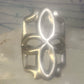 Sandcast ring Navajo floral flower geometric band size 7.25 sterling silver women
