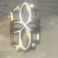 Sandcast ring Navajo floral flower geometric band size 7.25 sterling silver women