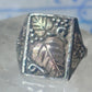Black Hills Gold ring grape leaves size 9.5 pinky Sterling silver women men