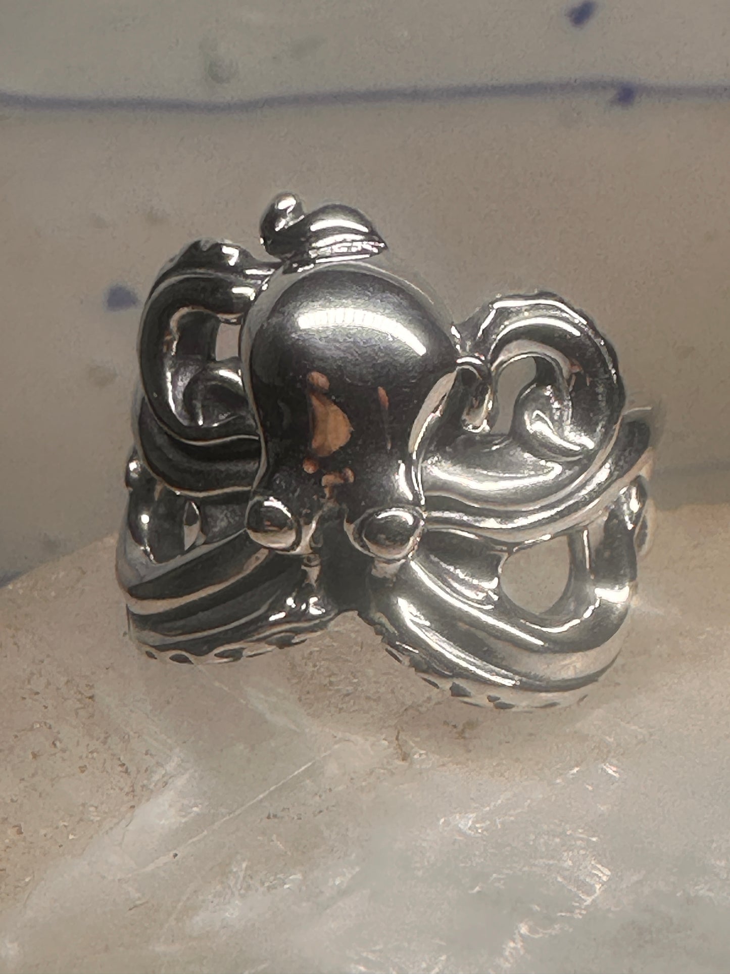 Octopus ring ocean band size 10 sterling silver women men