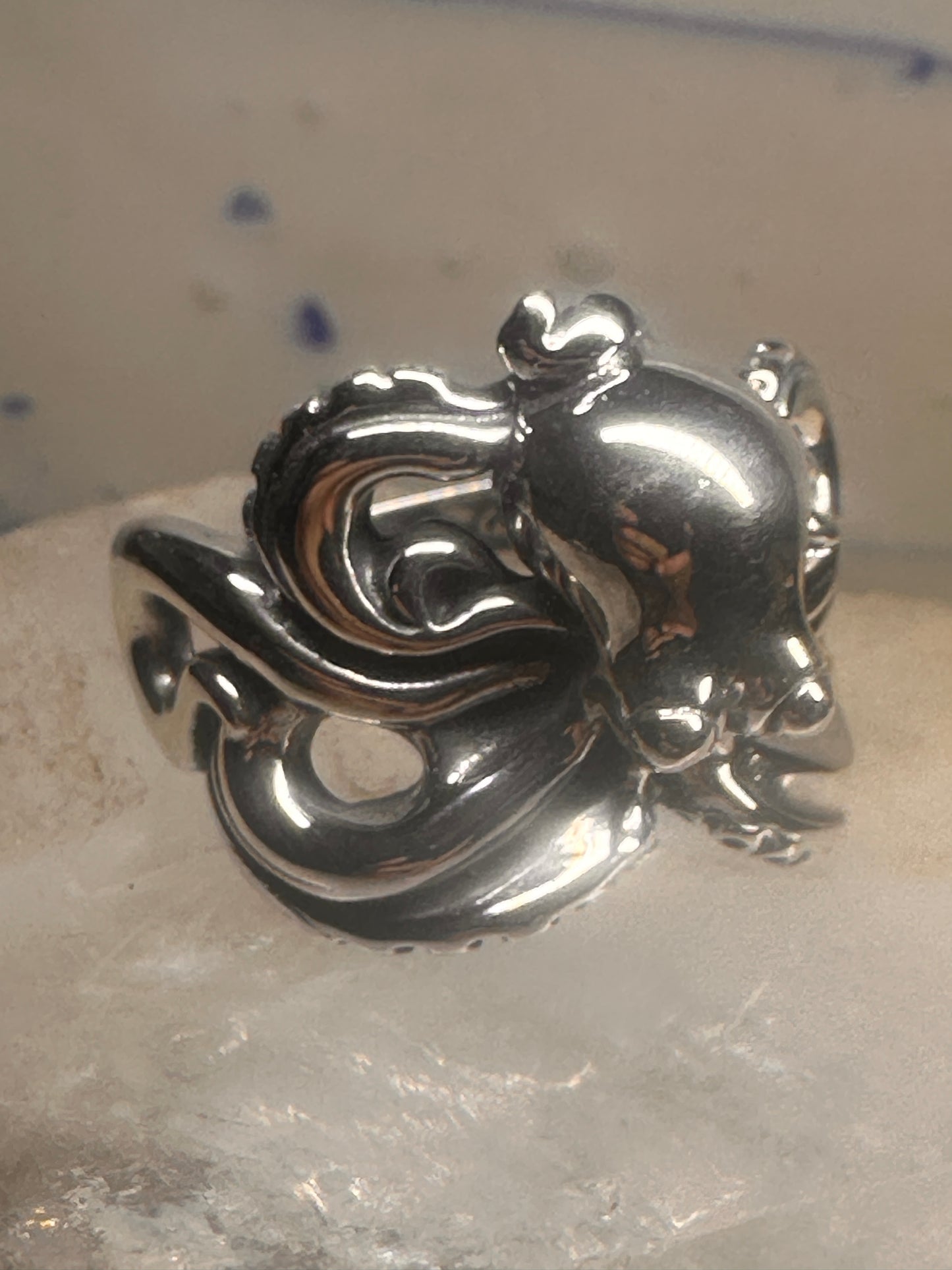 Octopus ring ocean band size 10 sterling silver women men