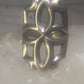 Sandcast ring Navajo floral flower geometric band size 7.25 sterling silver women