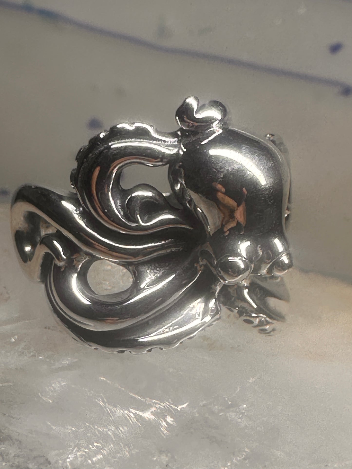 Octopus ring ocean band size 10 sterling silver women men