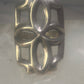 Sandcast ring Navajo floral flower geometric band size 7.25 sterling silver women