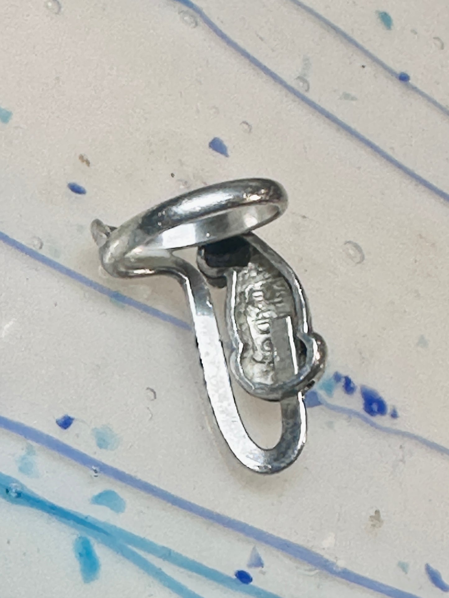Cat ring hanging kitten size 4.50 pinky Sterling silver women girls