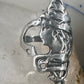 Face ring figurative art deco band size 4 sterling silver women