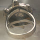 Vintage Turtle ring size 4.25 Navajo  sterling silver  turquoise MOP coral onyx men women