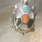 Vintage Turtle ring size 4.25 Navajo  sterling silver  turquoise MOP coral onyx men women