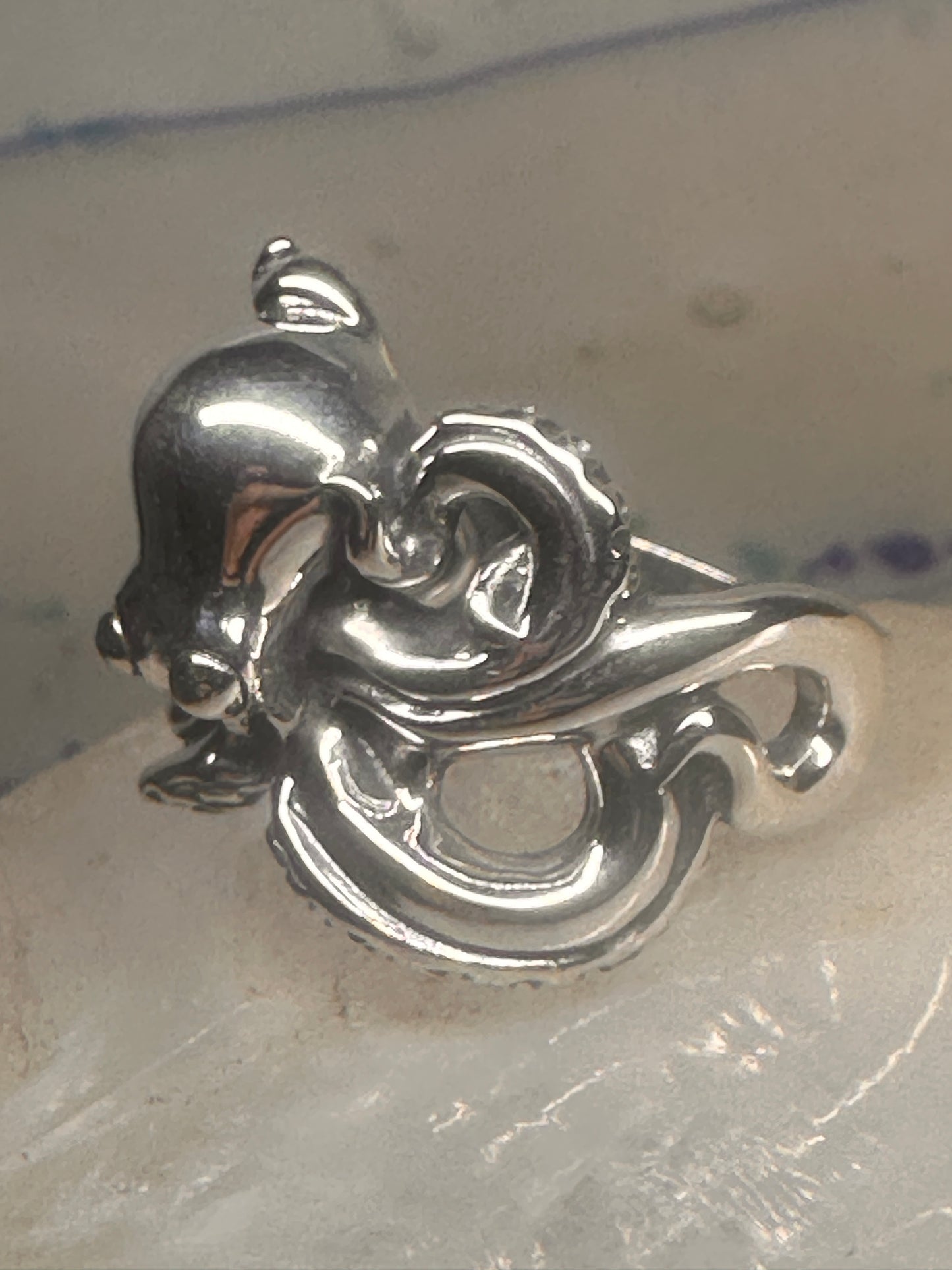 Octopus ring ocean band size 10 sterling silver women men