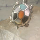 Vintage Turtle ring size 4.25 Navajo  sterling silver  turquoise MOP coral onyx men women