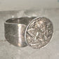 Angel ring figurative art deco cupid  band size 8 sterling silver women