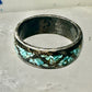 Zuni ring turquoise chips  band wedding size 7.25 sterling silver women men