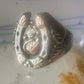 Black Hills Gold ring horseshoe band leaves good luck size 8.25 sterling silver women men