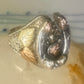 Black Hills Gold ring horseshoe band leaves good luck size 8.25 sterling silver women men