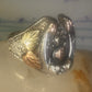 Black Hills Gold ring horseshoe band leaves good luck size 8.25 sterling silver women men