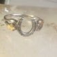 Black Hills Gold ring horseshoe band leaves good luck pinky size 5.5 sterling silver women