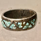 Zuni ring turquoise chips  band wedding size 7.25 sterling silver women men