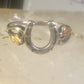 Black Hills Gold ring horseshoe band leaves good luck pinky size 5.5 sterling silver women