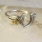 Black Hills Gold ring horseshoe band leaves good luck pinky size 5.5 sterling silver women