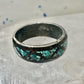 Zuni ring turquoise chips  band wedding size 7.25 sterling silver women men