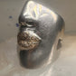 Sonia Bitton ring size 4.75 face cigar band w diamond lips pinky sterling silver women