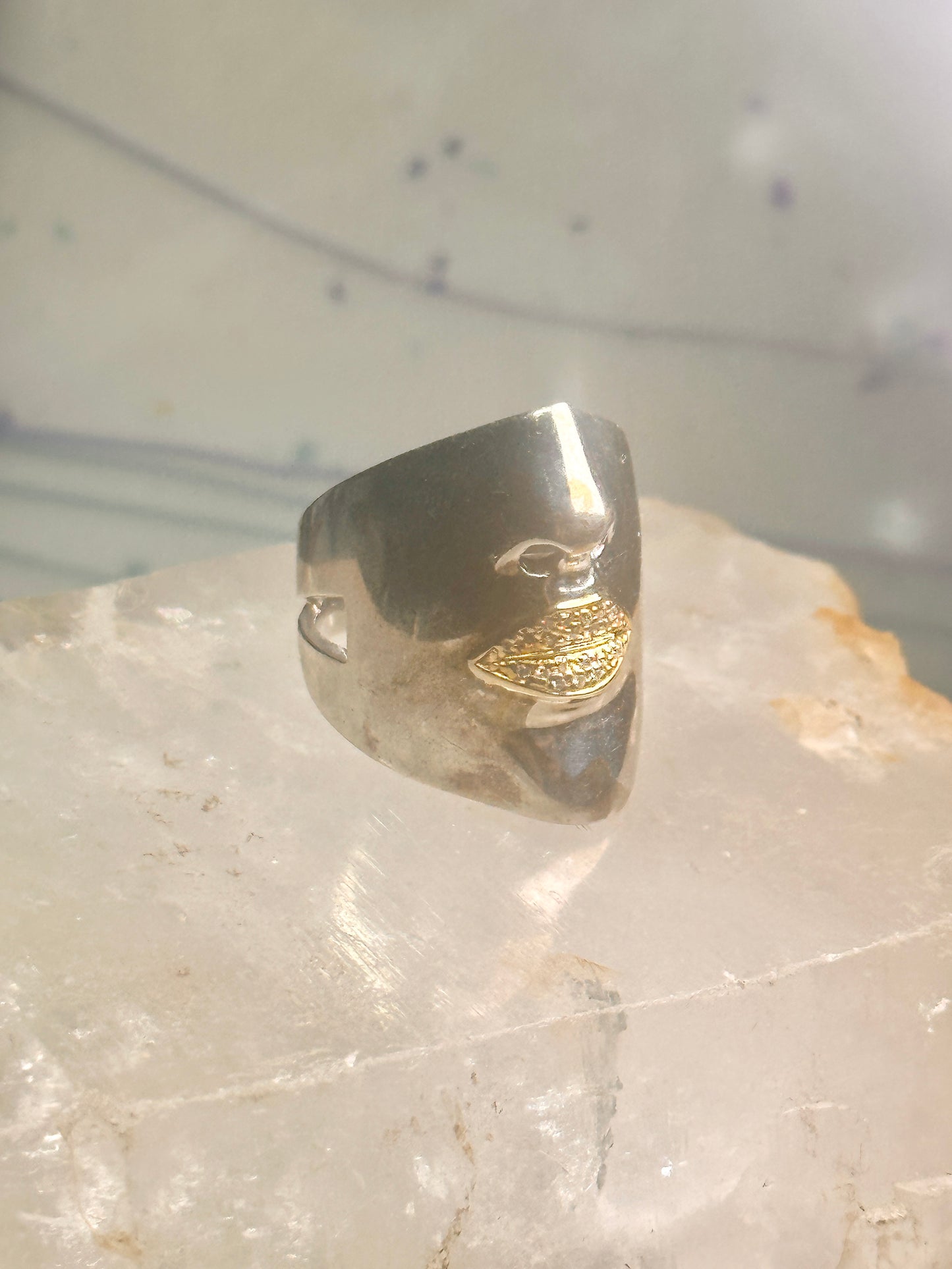 Sonia Bitton ring face band size 7.75 14K Sonata sterling silver women