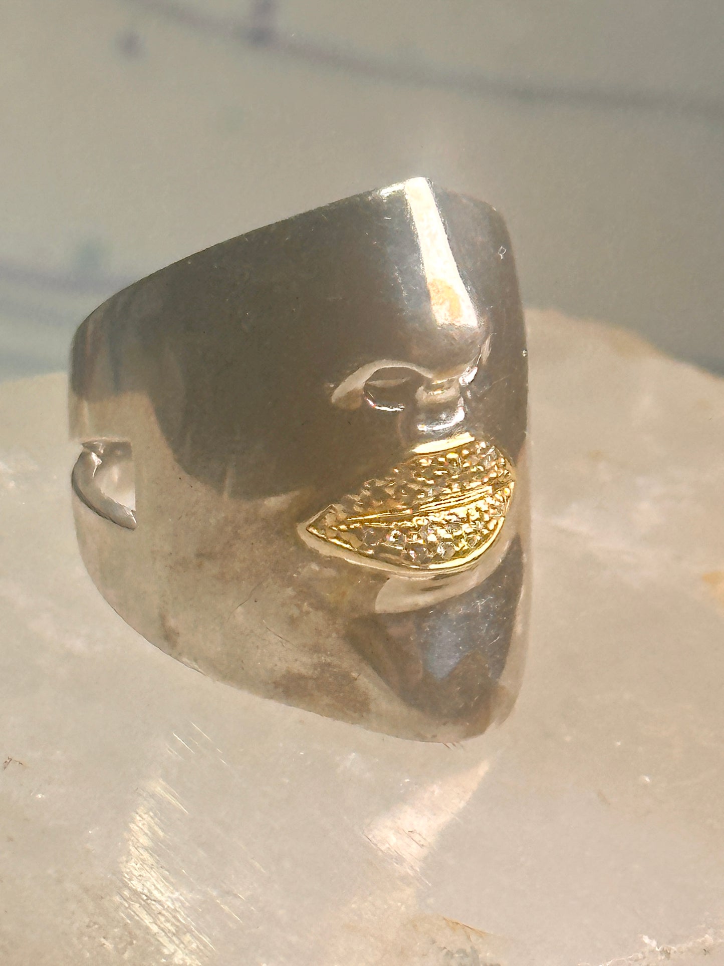 Sonia Bitton ring face band size 7.75 14K Sonata sterling silver women