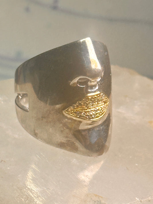 Sonia Bitton ring face band size 7.75 14K Sonata sterling silver women