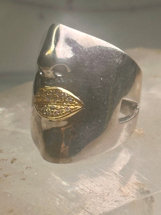 Sonia Bitton ring face band size 7.75 14K Sonata sterling silver women
