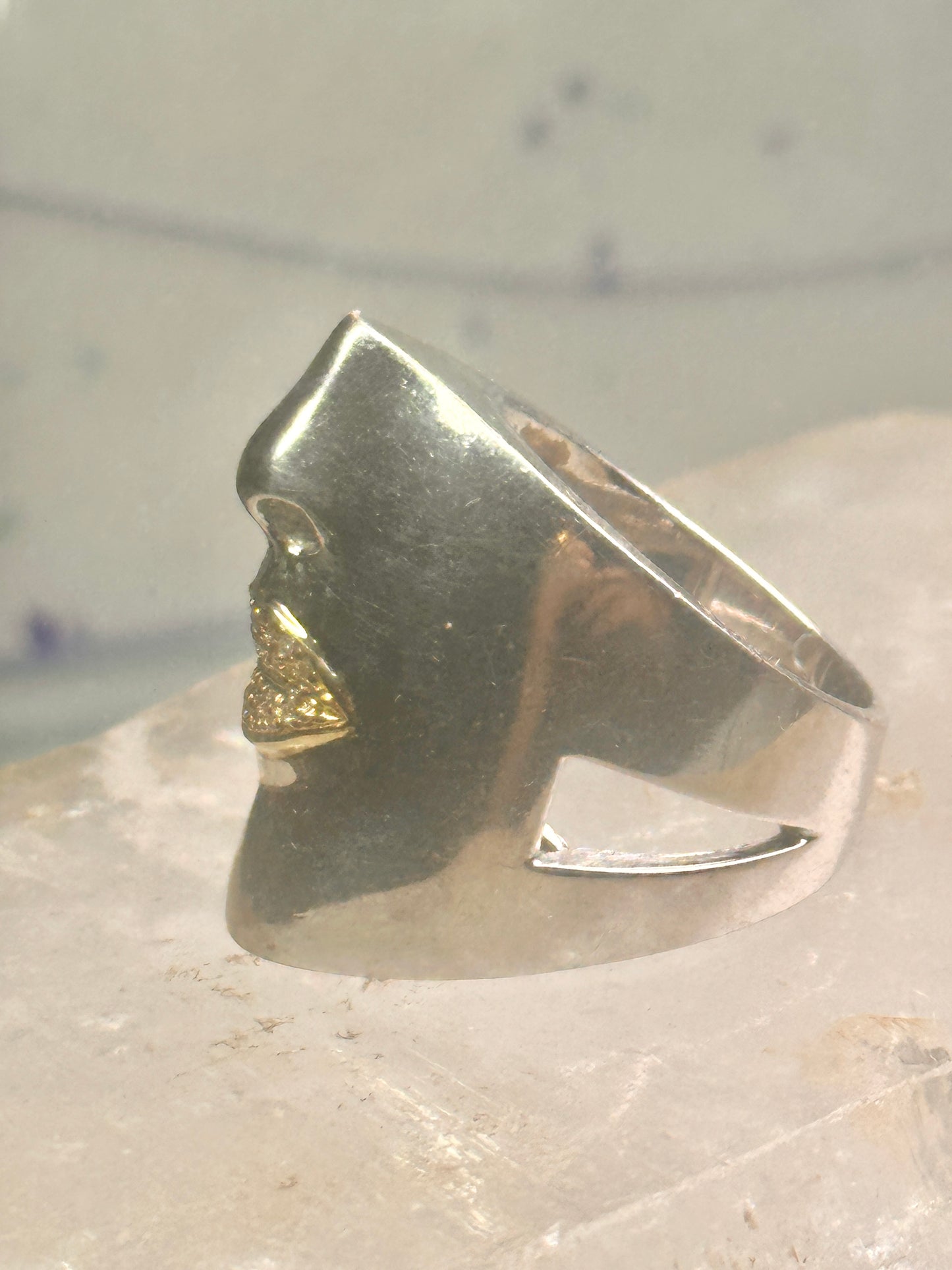 Sonia Bitton ring face band size 7.75 14K Sonata sterling silver women