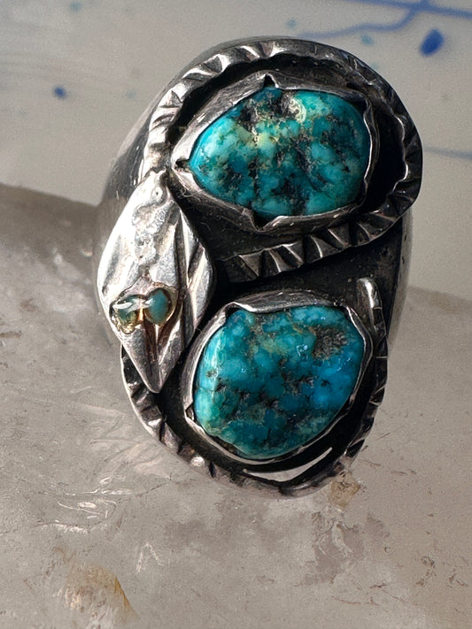 Navajo ring turquoise snake band size 13 sterling silver women men