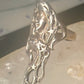 Long Face ring stars band Art Deco celestial size 6.50 sterling silver women