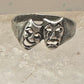 Comic tragic ring comedy tragedy band theater actress size 6.50 sterling silver women