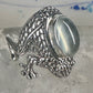 Frog ring frog band clear stone size 6.50 sterling silver women