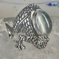 Frog ring frog band clear stone size 6.50 sterling silver women