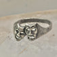 Comic tragic ring comedy tragedy band theater actress size 6.50 sterling silver women