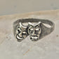 Comic tragic ring comedy tragedy band theater actress size 6.50 sterling silver women