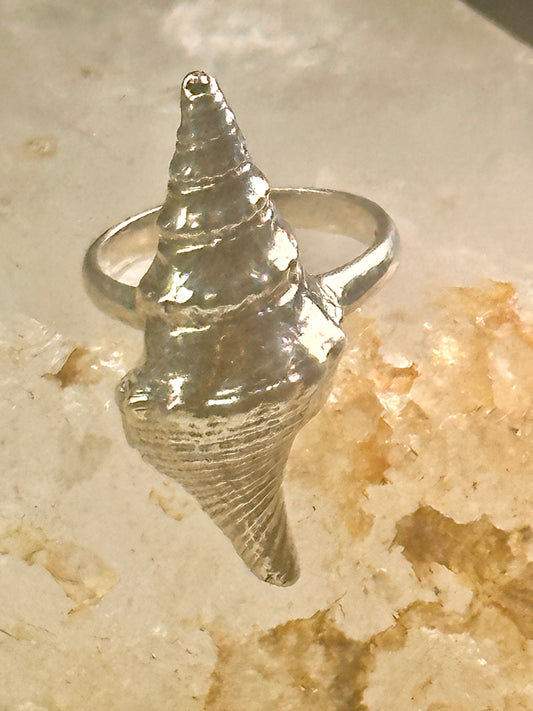 Shell ring sign Washed Ashore band snail size 5.75 sterling silver women
