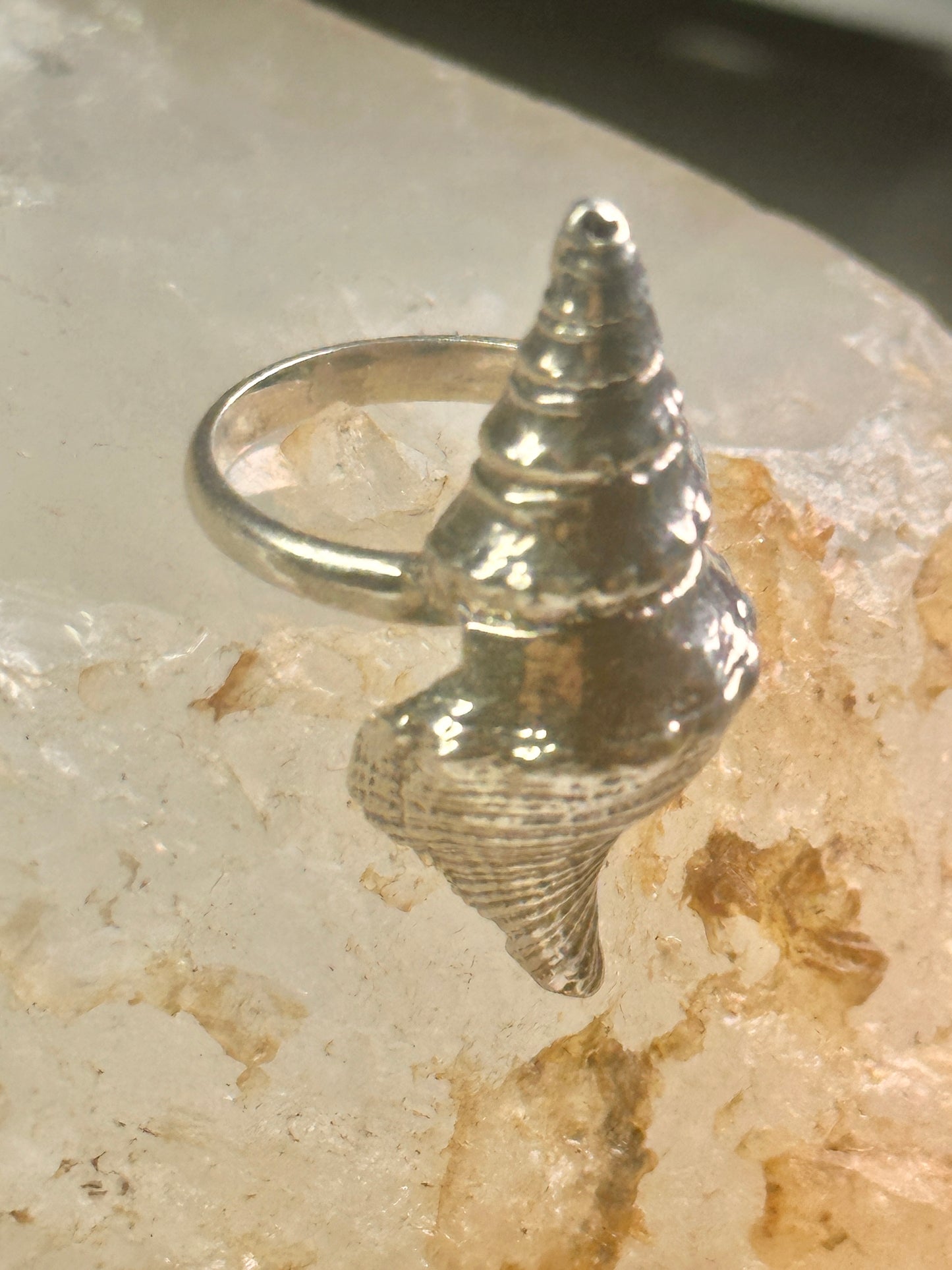 Shell ring sign Washed Ashore band snail size 5.75 sterling silver women