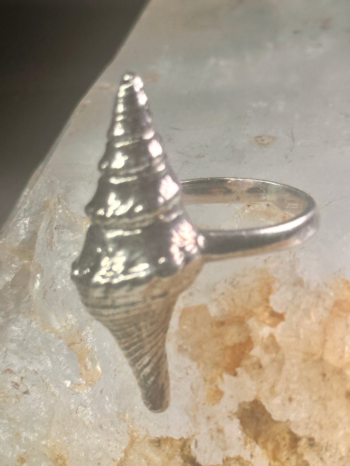Shell ring sign Washed Ashore band snail size 5.75 sterling silver women