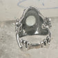 Frog ring frog band clear stone size 6.50 sterling silver women