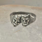 Comic tragic ring comedy tragedy band theater actress size 6.50 sterling silver women