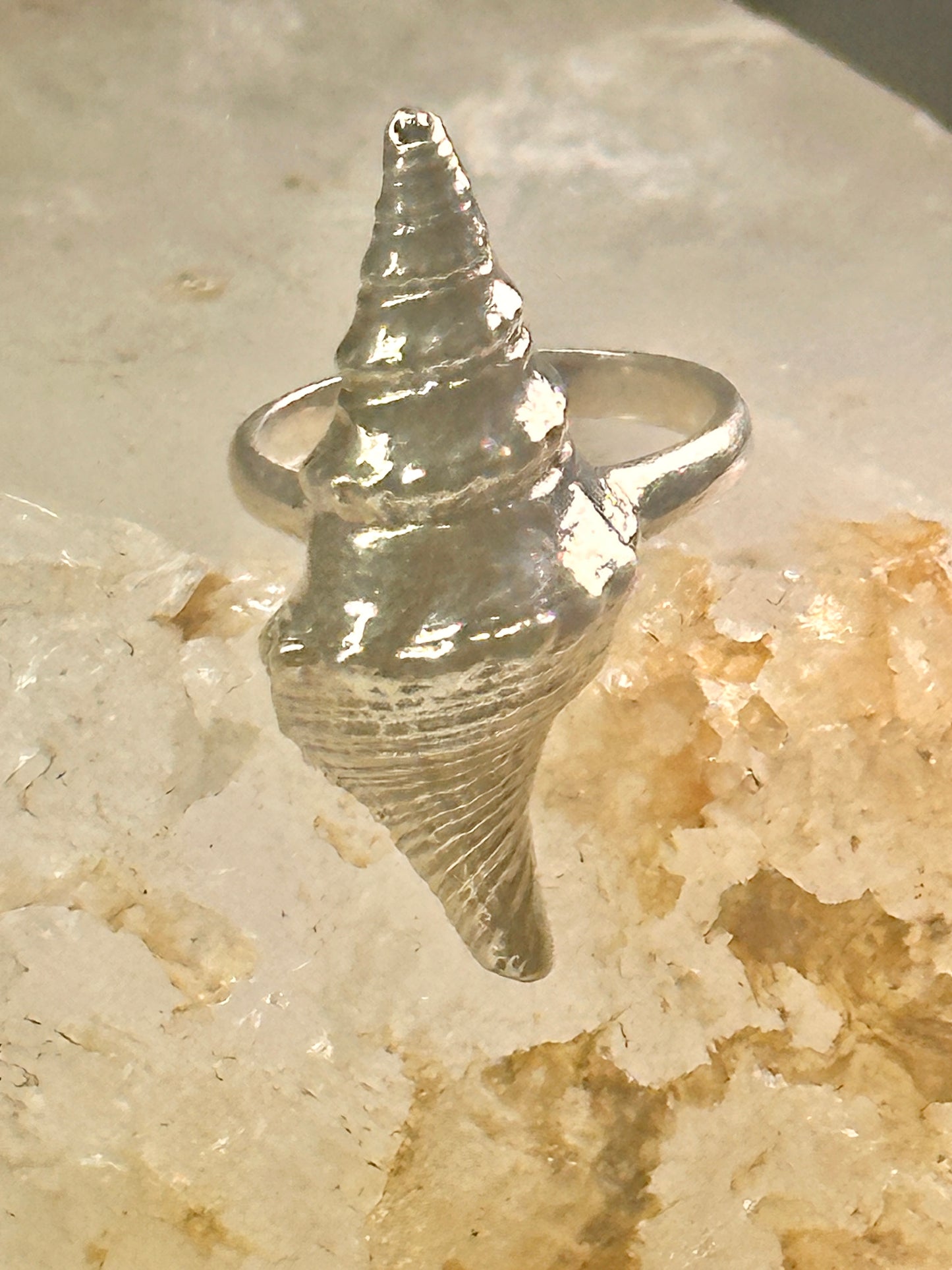 Shell ring sign Washed Ashore band snail size 5.75 sterling silver women