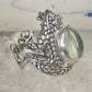 Frog ring frog band clear stone size 6.50 sterling silver women